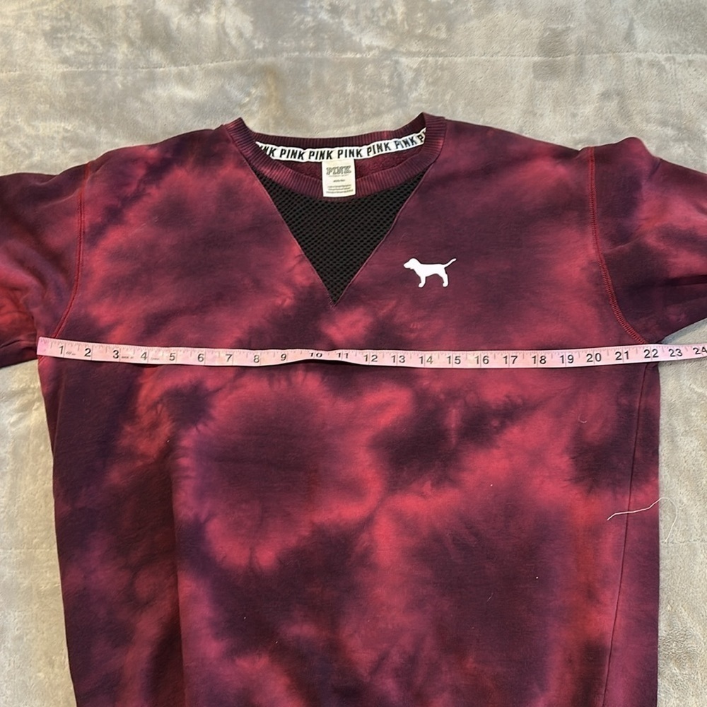 PINK Victoria's Secret Red Sweatshirt with Mesh V-neck Chest Detail - Picture 4 of 6